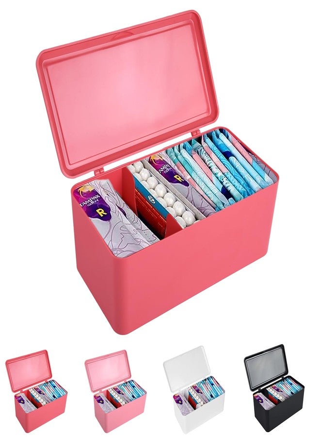 ChengFu pad and tampon organizer for bathroom,Sanitary Napkin Holder, Pad and Tampon Organizer for Period, Sanitary Napkin Storage Container, Pink - Image 1